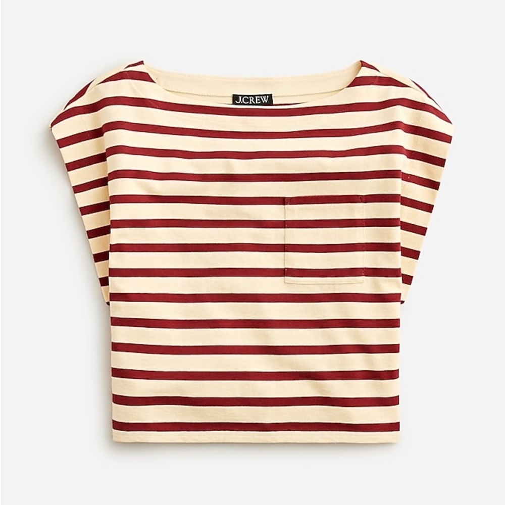 J. Crew Boatneck muscle T-shirt in stripe mariner cotton Medium
